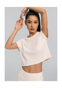 Cropped Cotton T-Shirt | Ivory