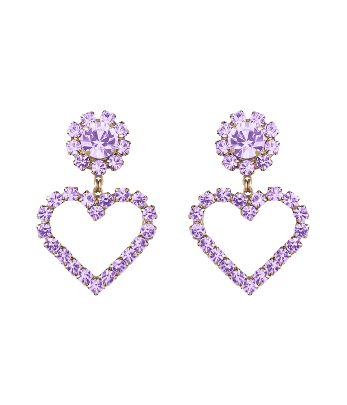 Cupid Heart Earrings in Violet - Loren Hope