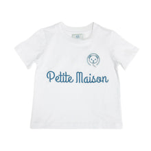 Unisex | Petite Maison Logo Pima Cotton T-Shirt | White x Navy