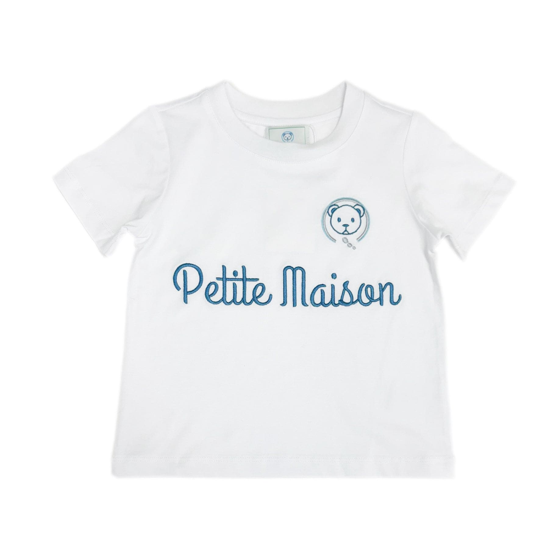 Unisex | Petite Maison Logo Pima Cotton T-Shirt | White x Navy