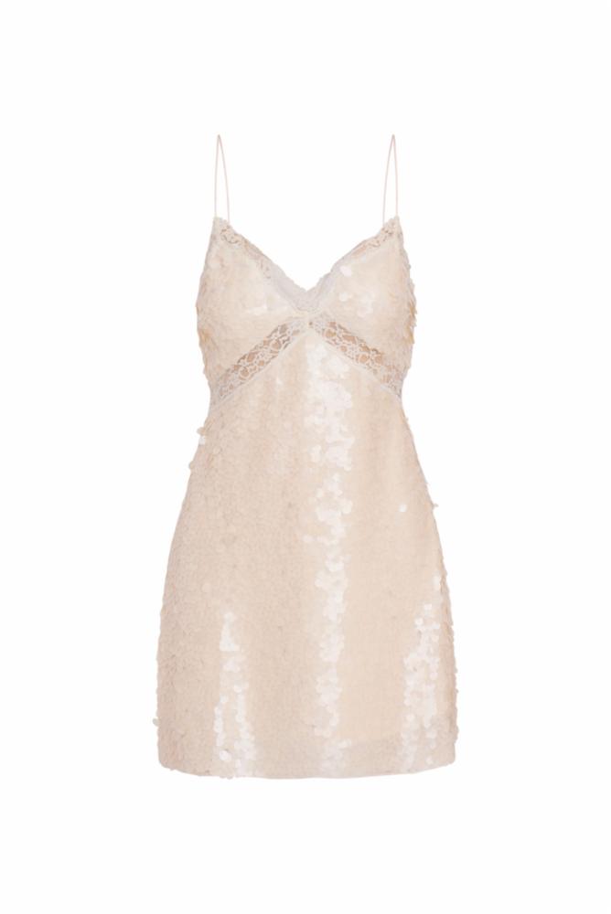 Finta Sequin Mini Dress | Cream