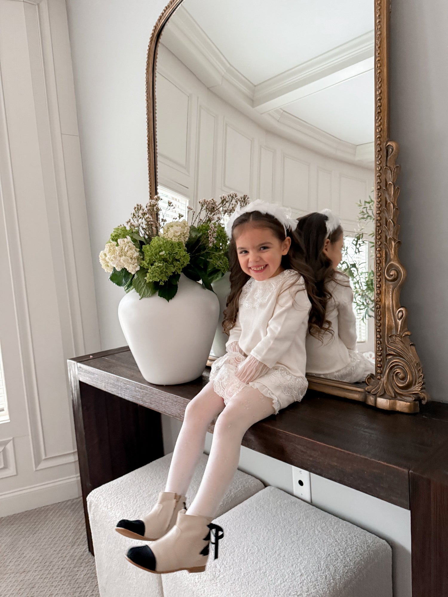 Girl | Emma Cotton and Lace Top and Shorts Set | White