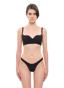 Womens | Pyxis Ribbed High Rise Bikini Bottom | Black