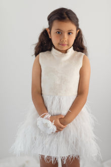 Girl | Eliza Feather Dress | Ivory