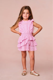 Girls Decker Cotton Bow Dress | Classic Pink
