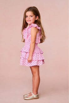 Girls Decker Cotton Bow Dress | Classic Pink