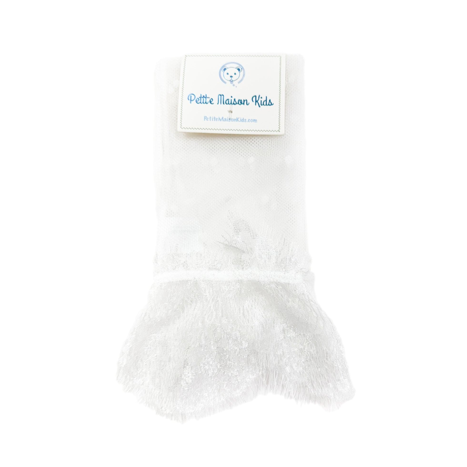 Girl | Ivy Polka Dot Lace Socks | White