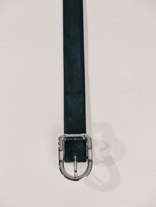 Mija Suede Belt | Deep Emerald & Silver