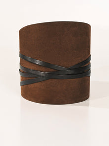 Undone Corset Suede Belt | Chocolate