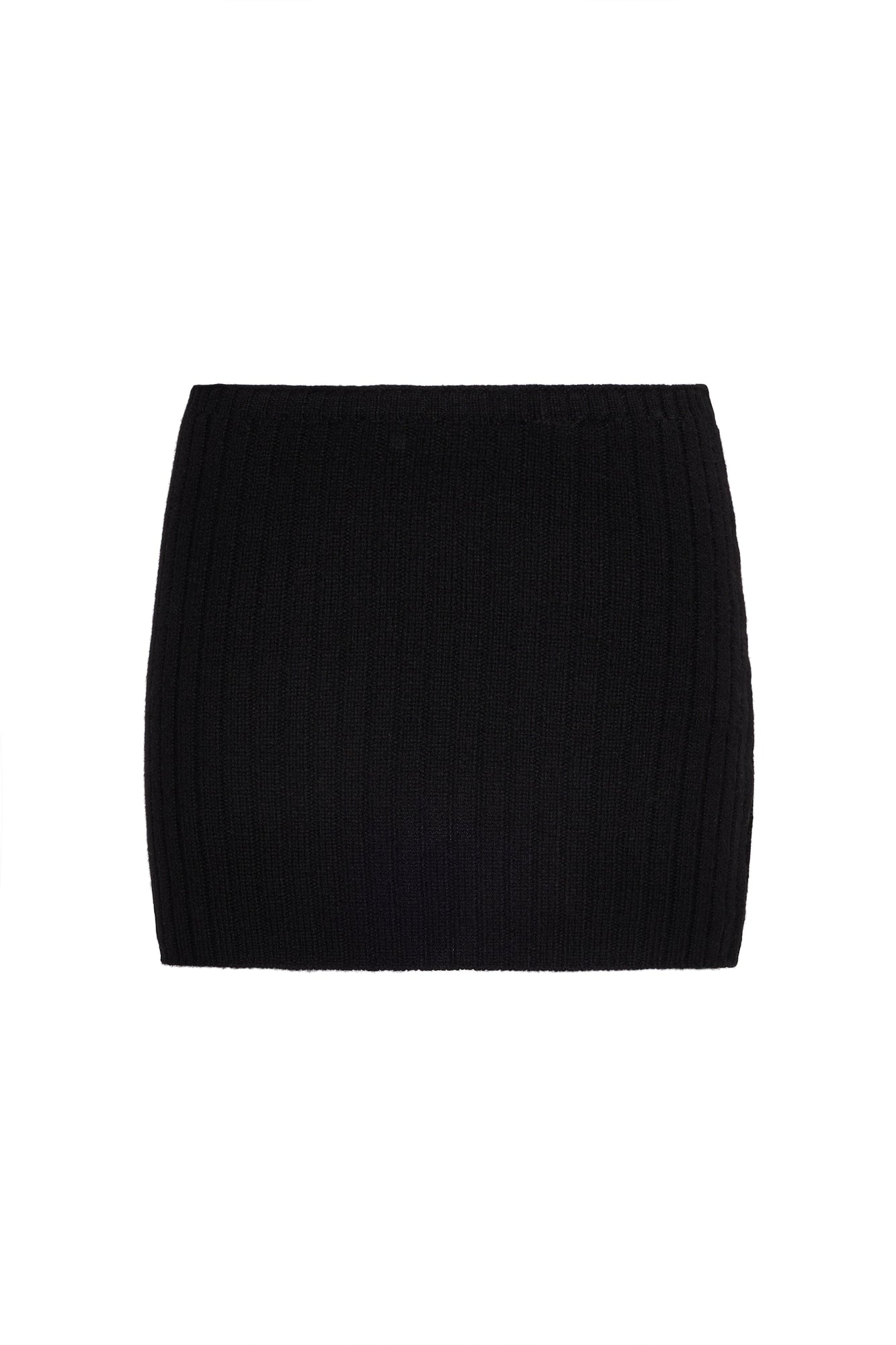 Womens | Low-Rise Rib Knit Mini Skirt | Black