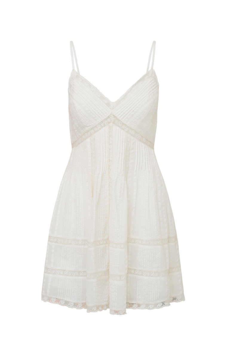 Docila Upcycled Cotton Mini Dress | White