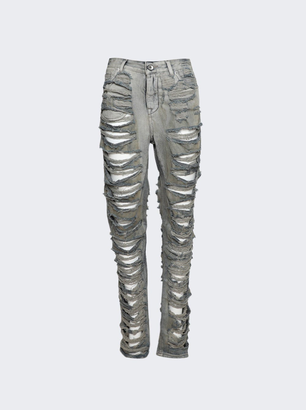 Women | Rick Owens DRKSHDW | Shredded Detroit Cut Jeans | Mineral Pearl