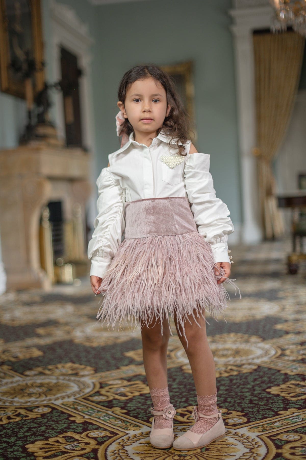 Girl | Feather Skirt | Dusty Pink