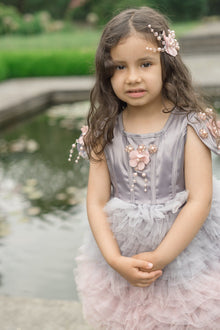 Girl | Mia Grey and Ombré Cupcake Tulle Dress | Gray x Pink