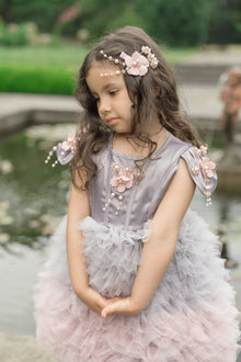 Girl | Mia Grey and Ombré Cupcake Tulle Dress | Gray x Pink
