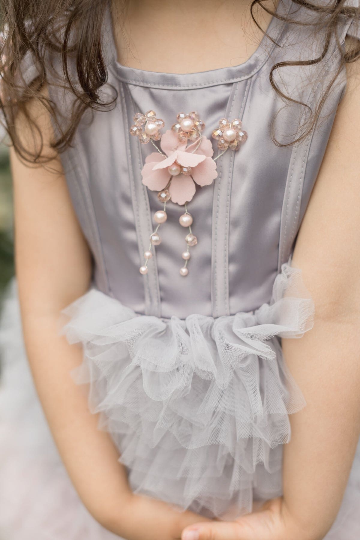 Girl | Mia Grey and Ombré Cupcake Tulle Dress | Gray x Pink