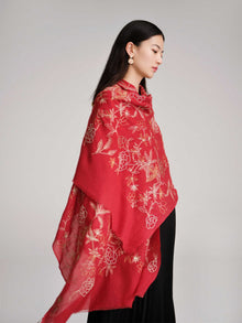 Heavy-duty Embroidery scarf | Red
