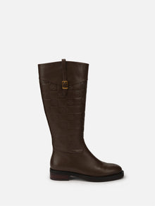 knee-high leather Boots | Brown