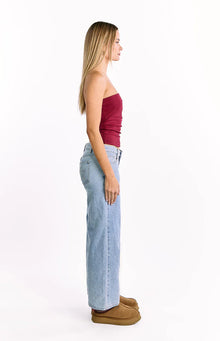 Daisy Strapless Top | Burgundy