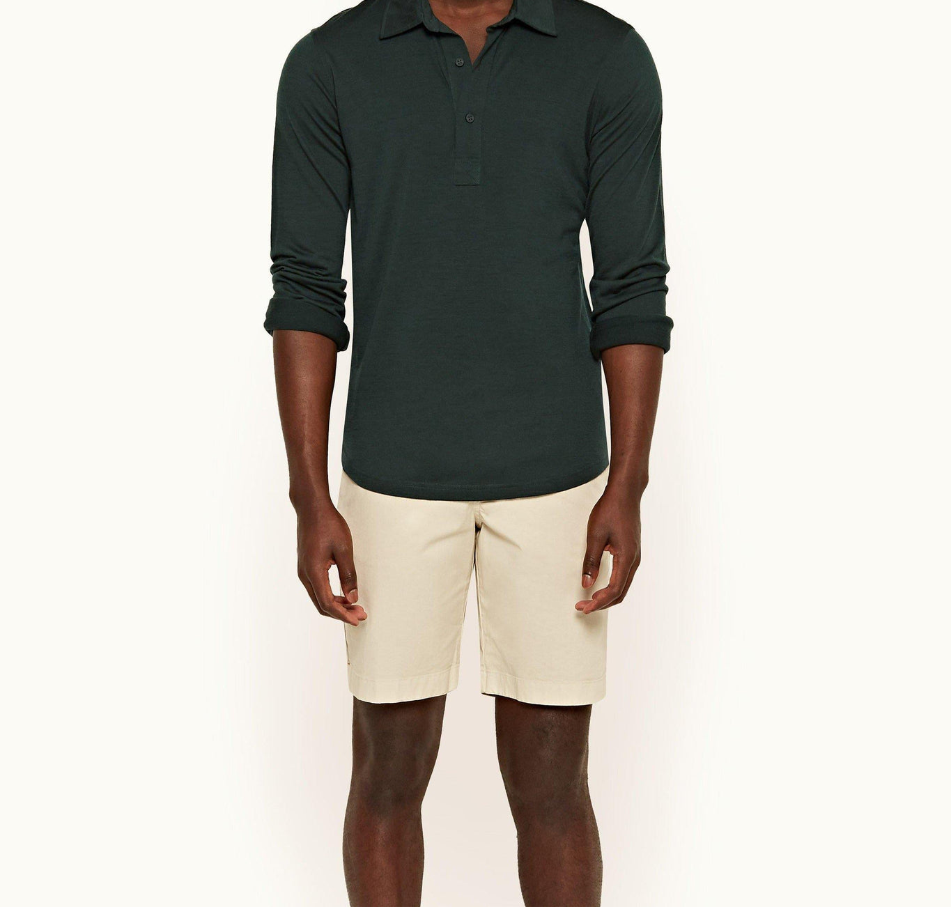 Dane Cotton Twill Longest-Length Cotton Twill Shorts | Oatmeal