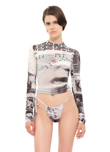 Womens | Roman Collage Bikini Bottom | White