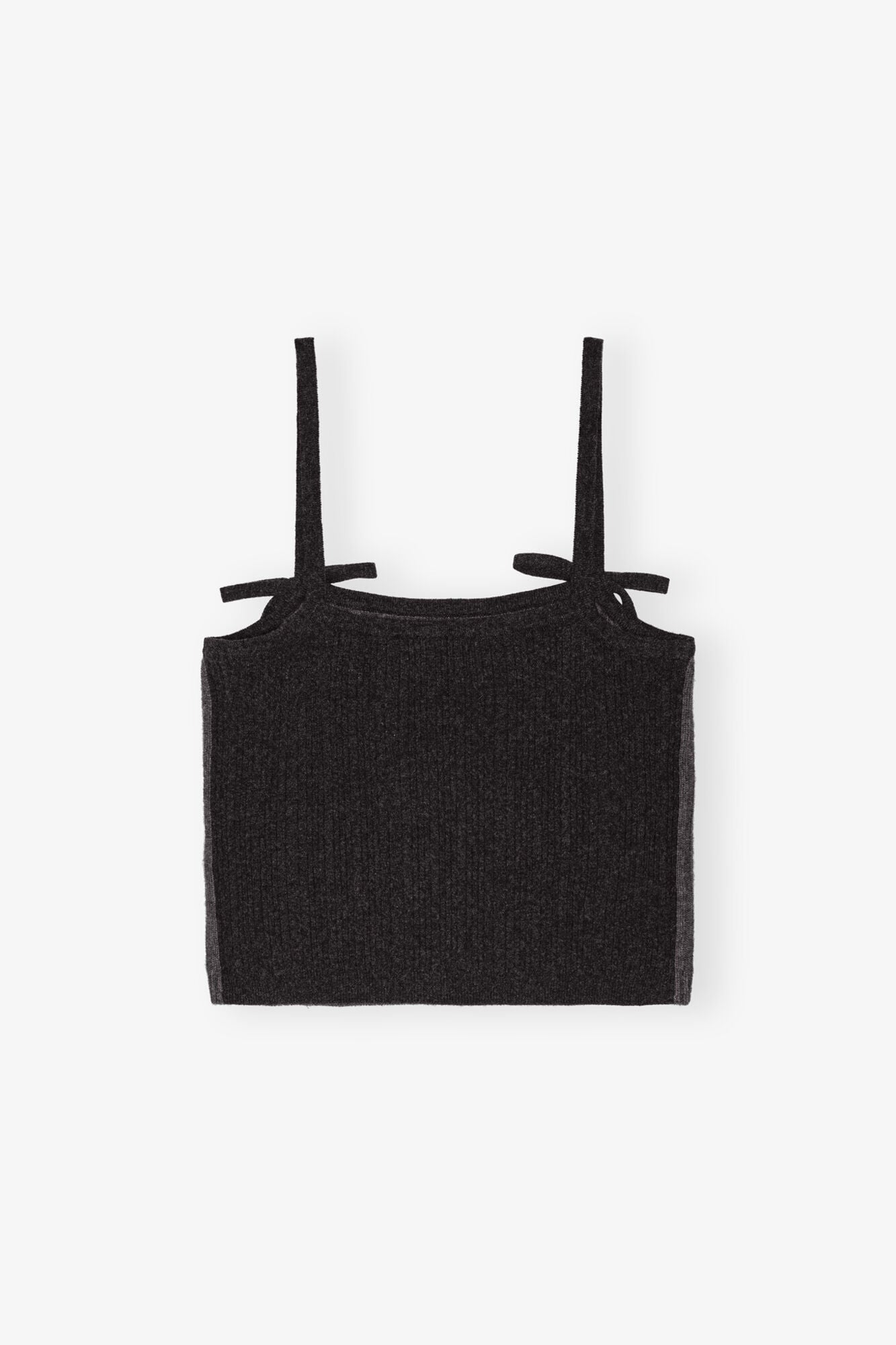 Dark Gray Cable Knit Strap Top | Phantom