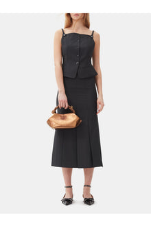 Dark Grey Stripe Suiting Vest Top | Phantom