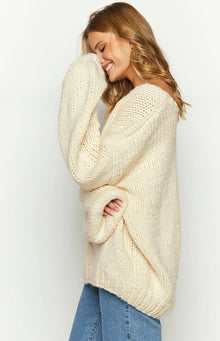 Delvey Chunky Knit Sweater | Cream