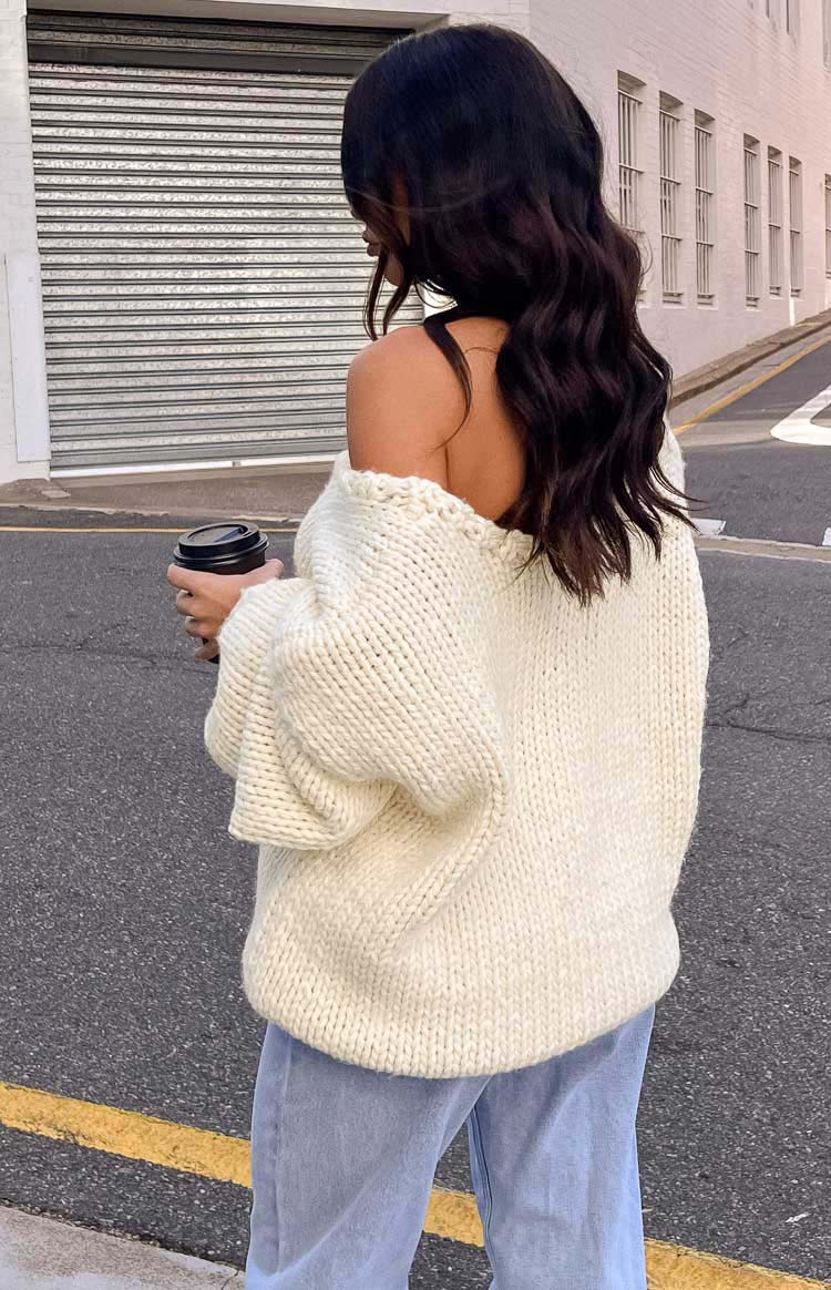 Delvey Chunky Knit Sweater | Cream