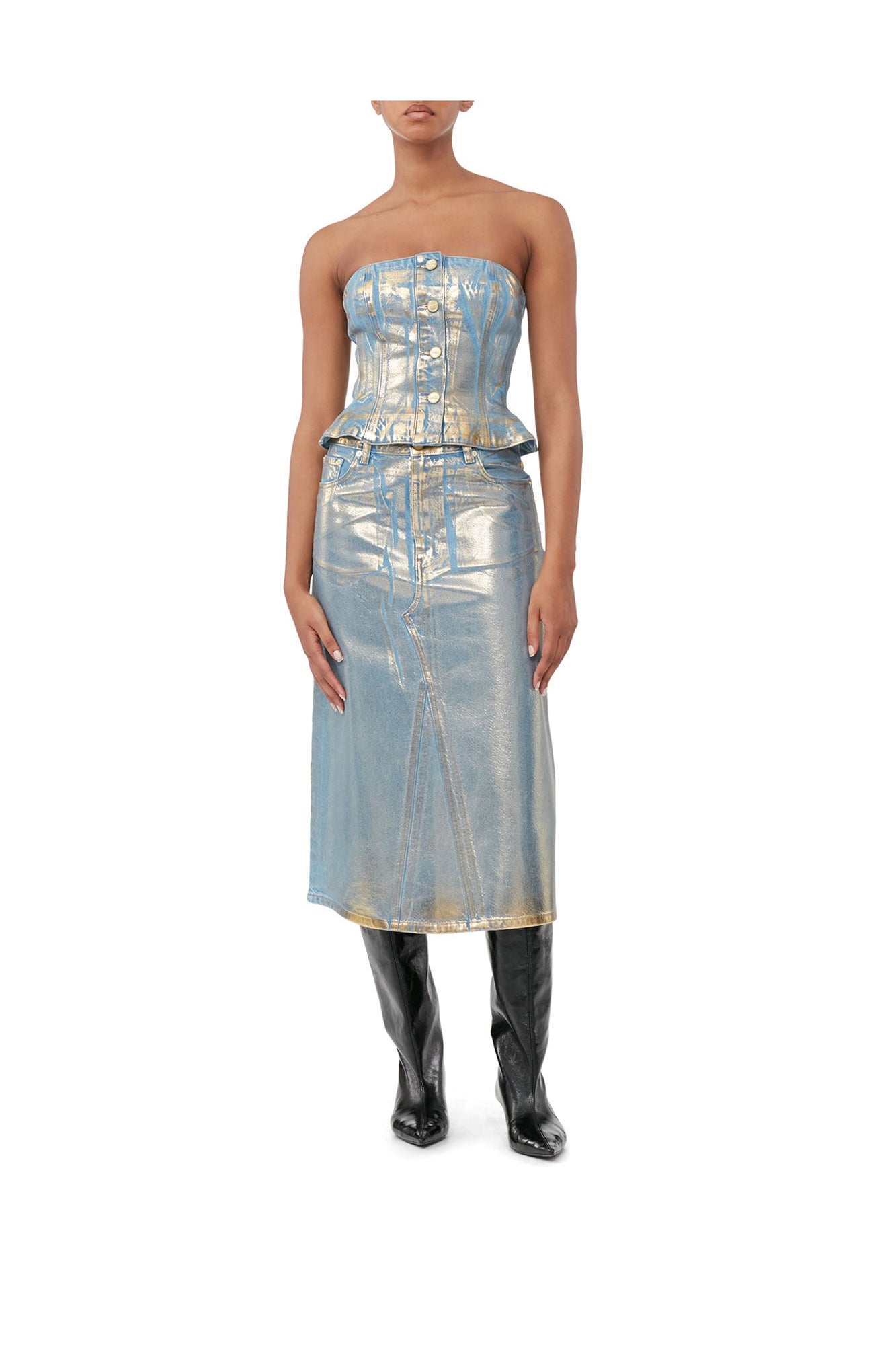Denim Top | Gold