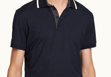 Dominic Tipping Collar Knit Polo Shirt | Night Iris