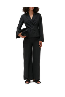 Drapey Melange Fitted Blazer | Phantom