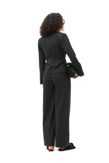 Drapey Melange Fitted Blazer | Phantom