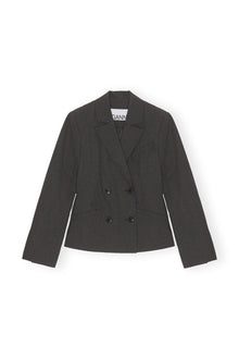 Drapey Melange Fitted Blazer | Phantom