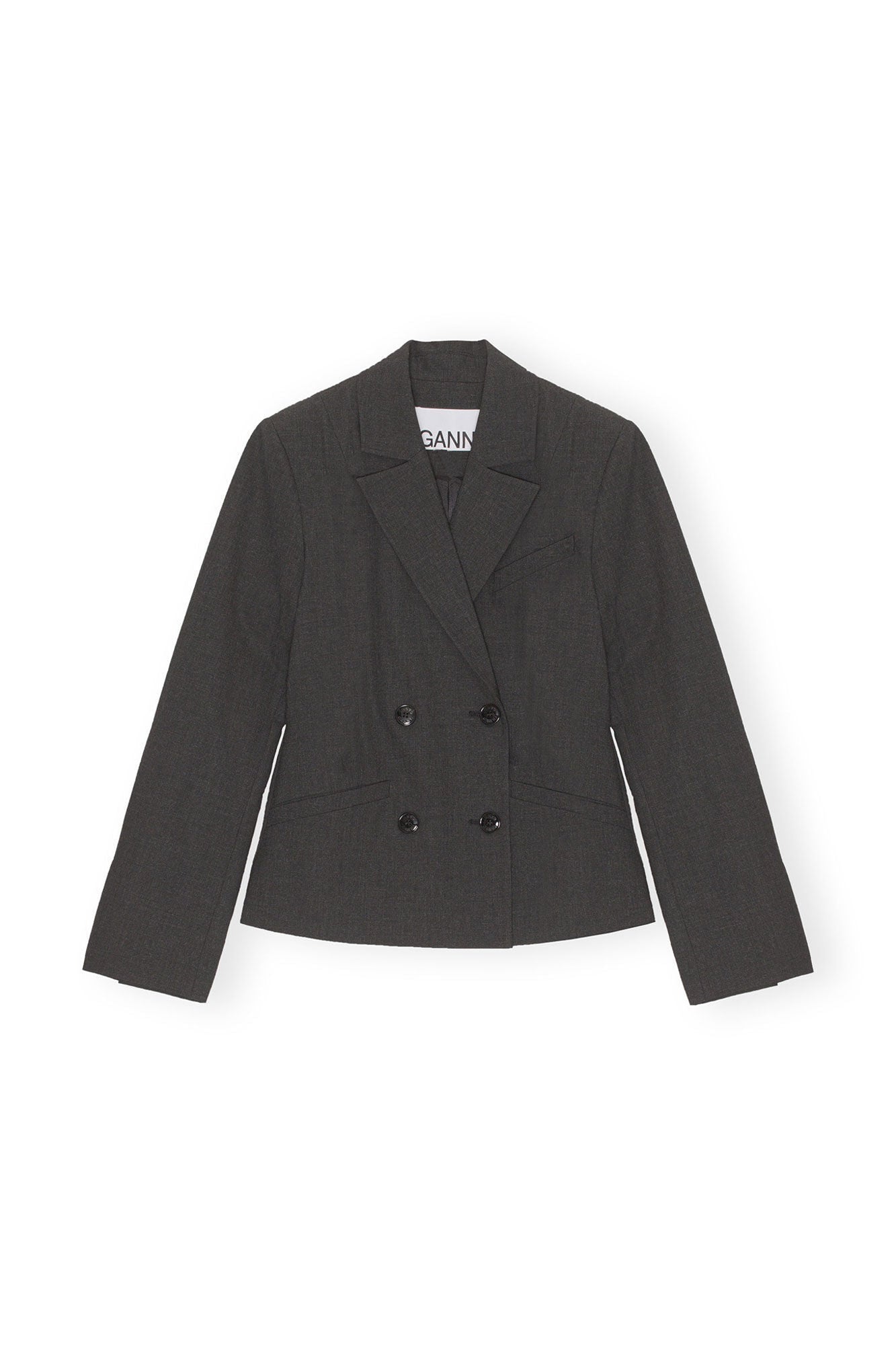 Drapey Melange Fitted Blazer | Phantom