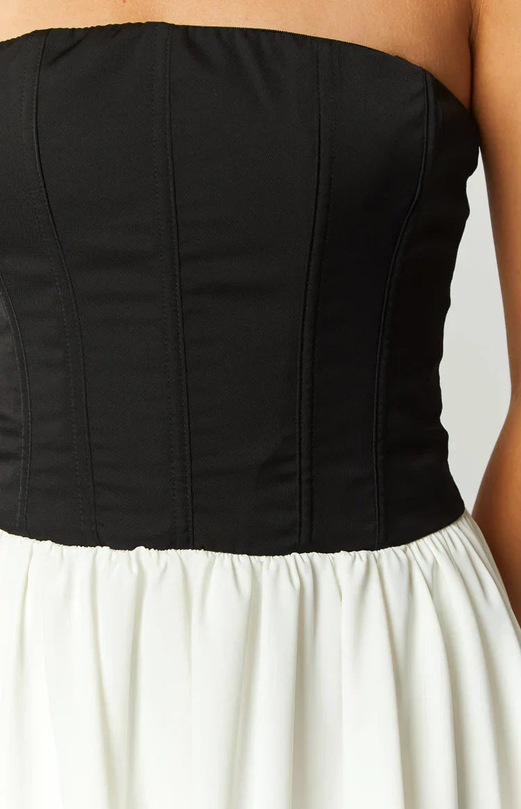 Draven Corset Mini Dress | Black And White