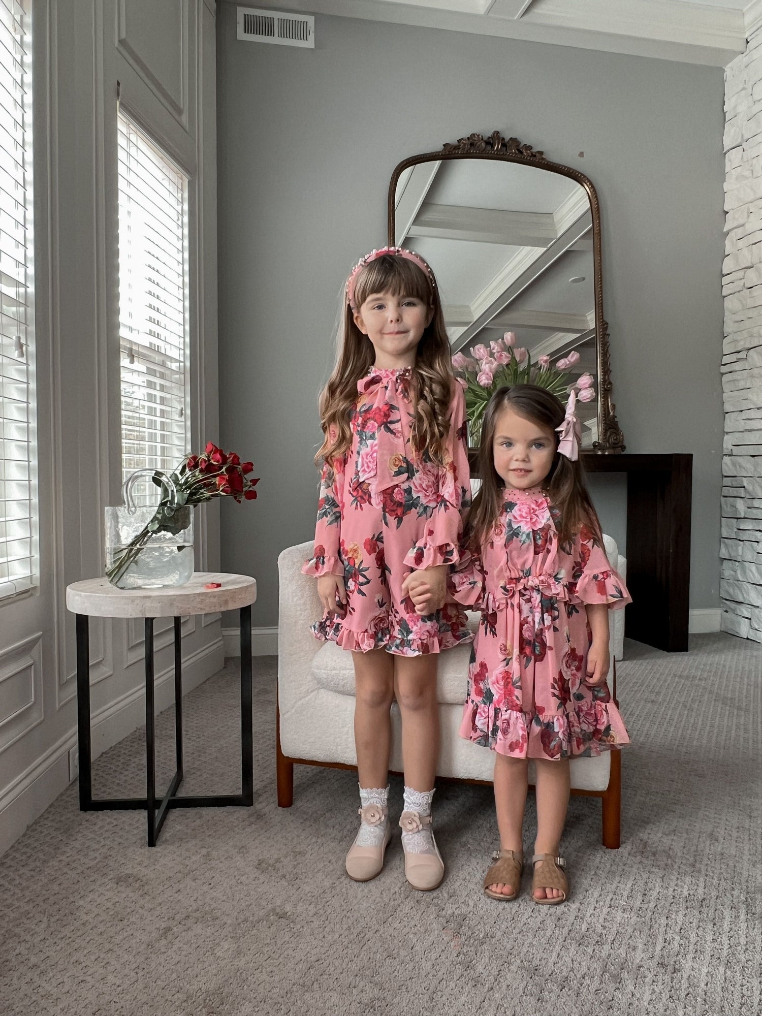 Girl | Flora Flower Print Dress | Pink