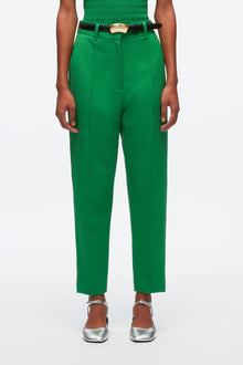 Cavalry Twill Carrot Trousers | Kelly Green