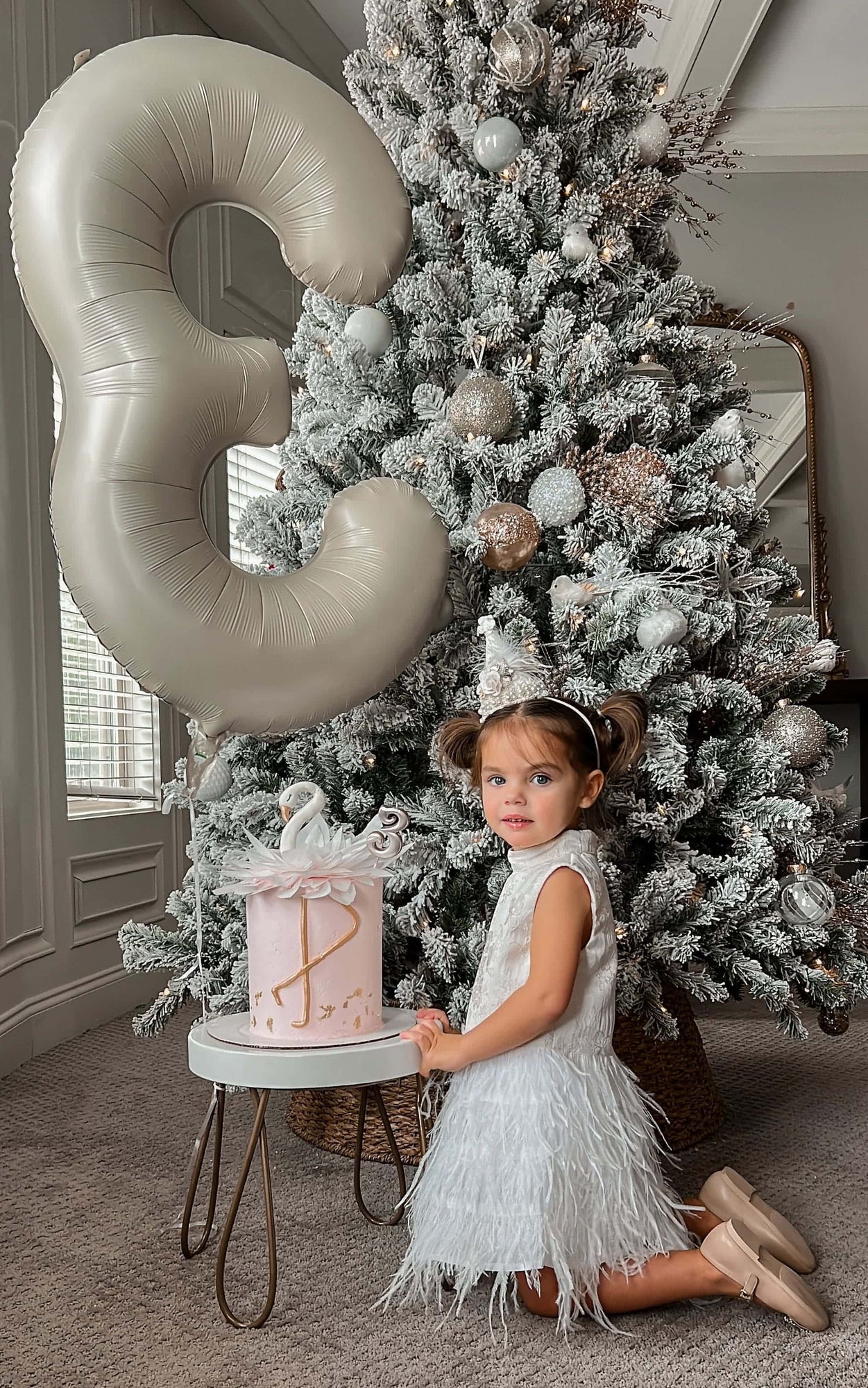 Girl | Eliza Feather Dress | Ivory