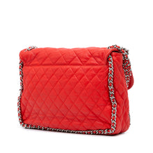 Chanel | Pre-Owned Maxi Washed Lambskin Chain Around Flap | Red