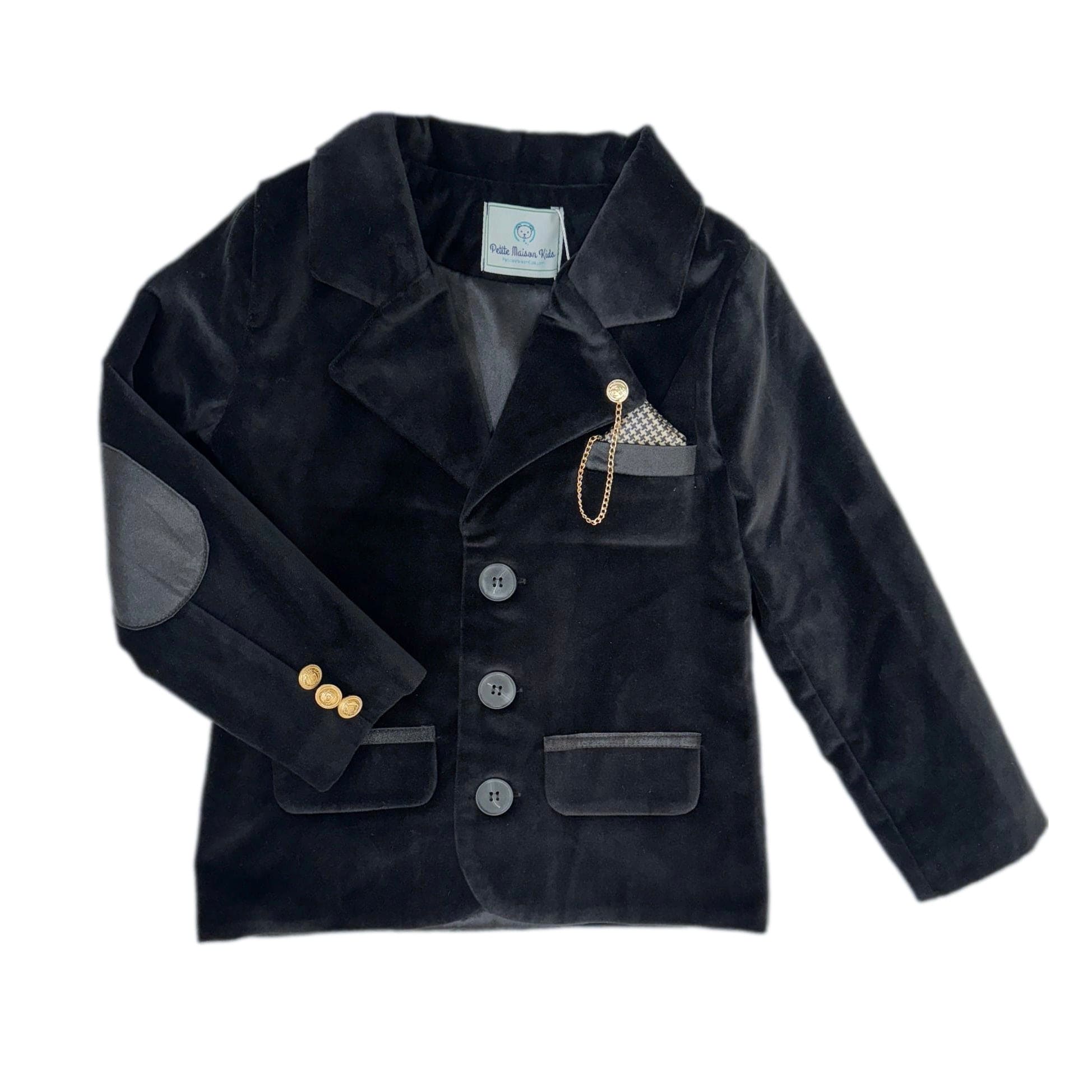 Boy | Charlie Velour Boy's Blazer | Black
