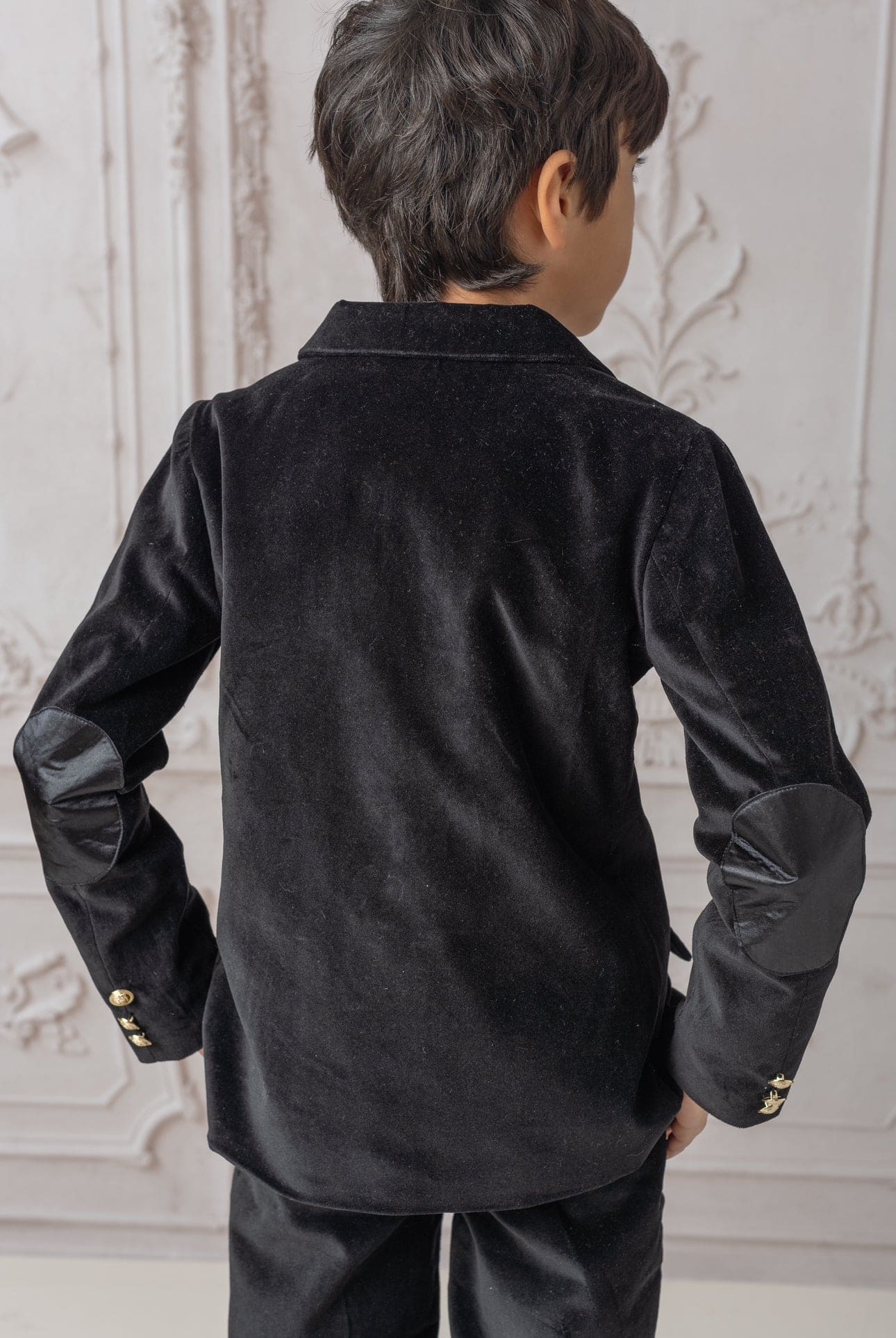 Boy | Charlie Velour Boy's Blazer | Black