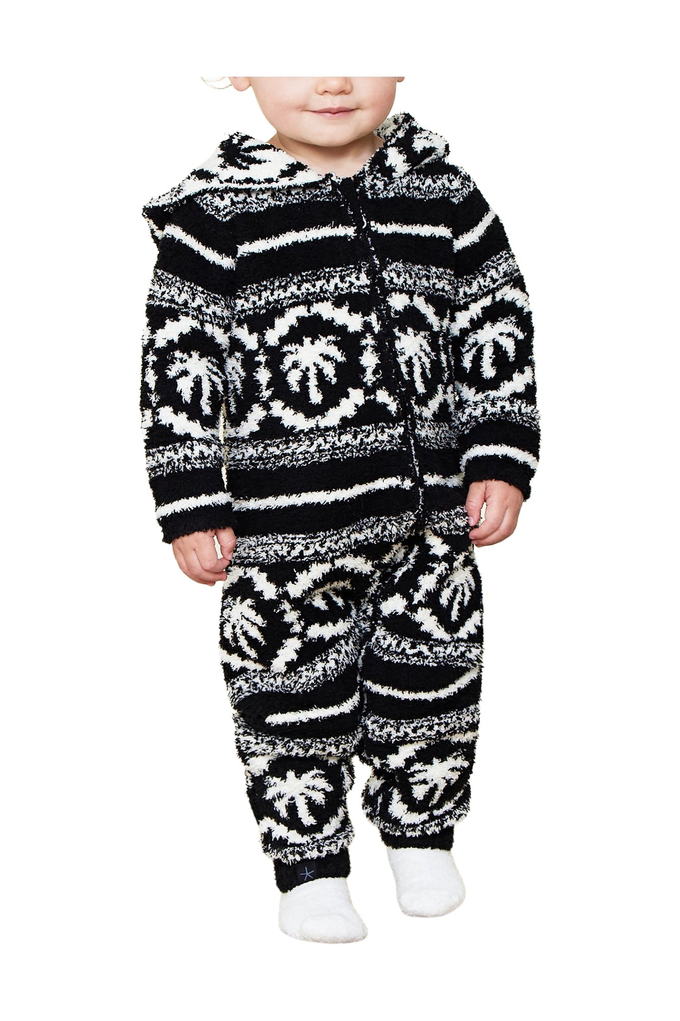 Baby | Cozychic Malibu Fair Isle Snow Suit | Black/Cream