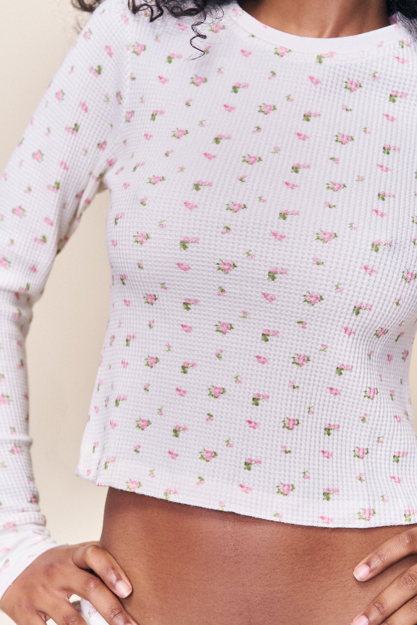 Womens | Lumi Long Sleeve Top | Pink Ditsy Rose