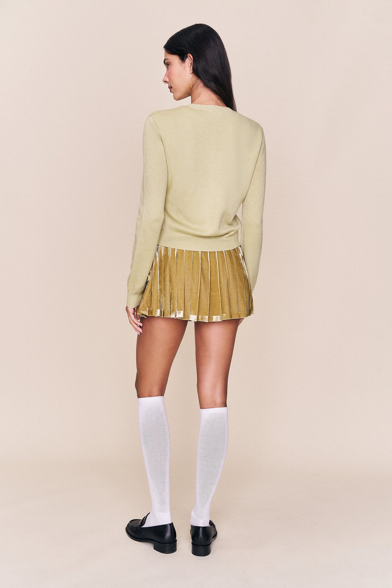Womens | June Relaxed Wool Cardigan | Vintage Lime