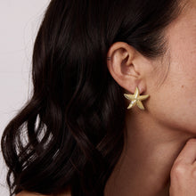 Starfish Earrings | Clear Crystal | 14K Gold Plated