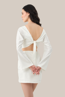 Elena Short Dress | Off White Embroidery