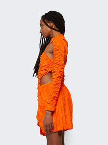 Women | Ester Manas | Short Ruched Cut Out Dress | Orange