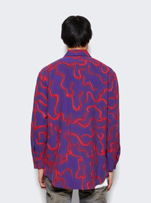 Men | Casella Meyer | Embroidered Jacquard Shirt | Purple & Red
