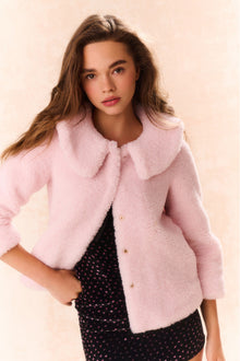 Girls Enola Faux Shearling Coat | Pale Pink